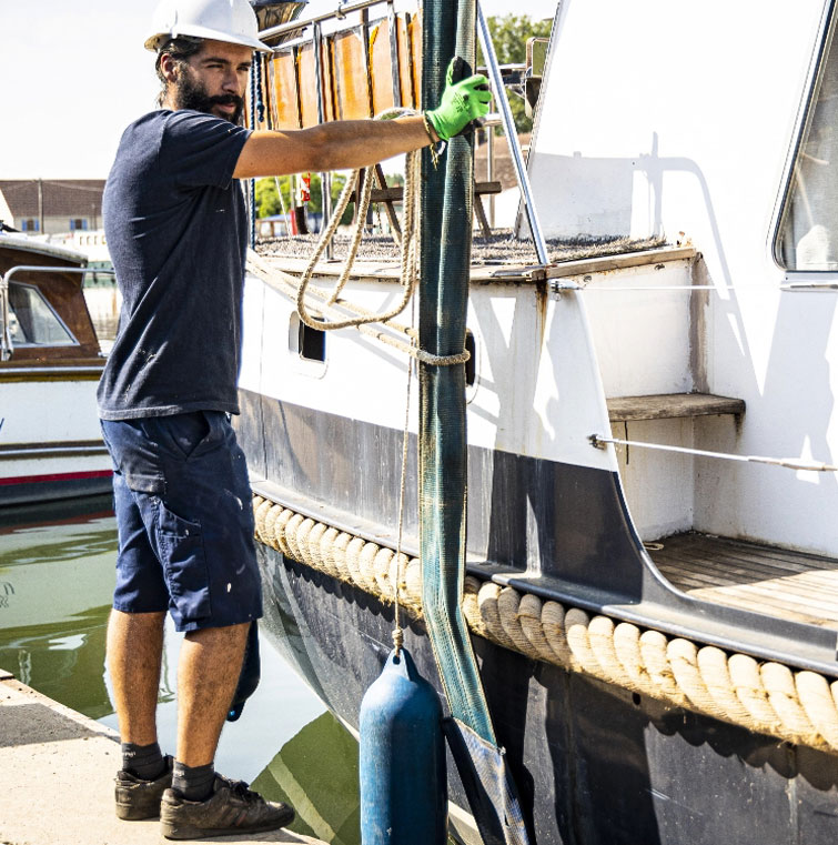 au port accostage du bateau